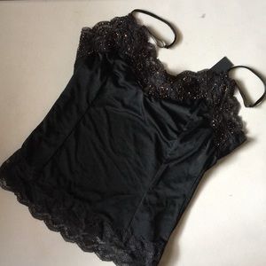 M limited tank, NWT black with beading